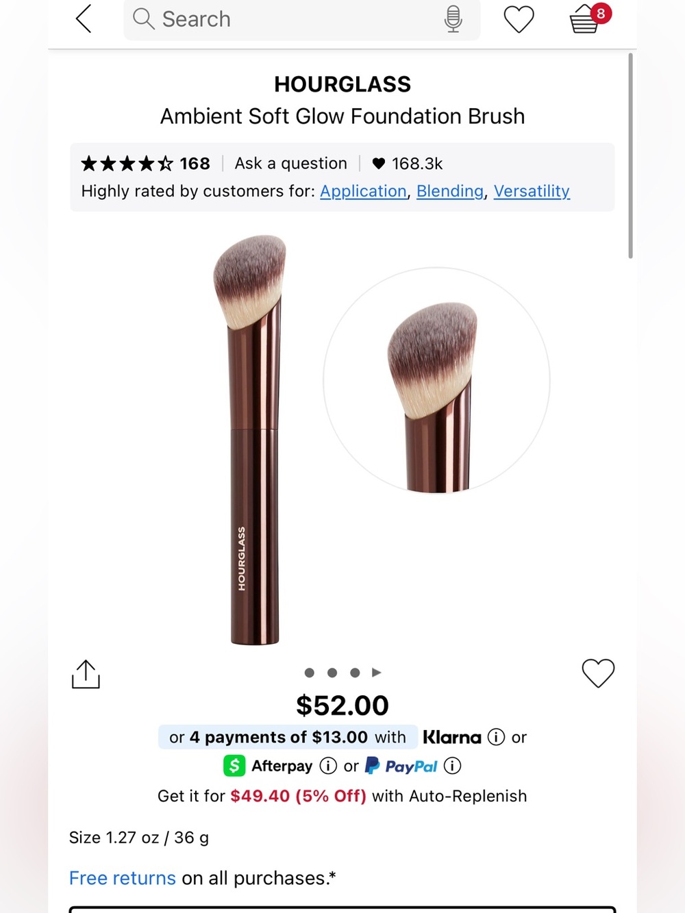 Hourglass Ambient Soft Glow Foundation Brush